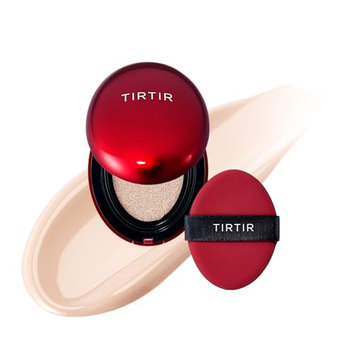 [*Mini Size*] TIRTIR Mask Fit Red Cushion Foundation | Long-Lasting, Lightweight, Buildable Coverage, Semi-Matte Finish, Korean Cushion Foundation (#15C Fair Porcelain, 0.15 Fl Oz)