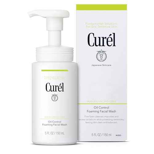 Curel Oil Control Japanese Skin Care, Foaming Face Wash For Dry, Sensitive Skin, Gentle Face Wash for Women and Men, 5 Oz