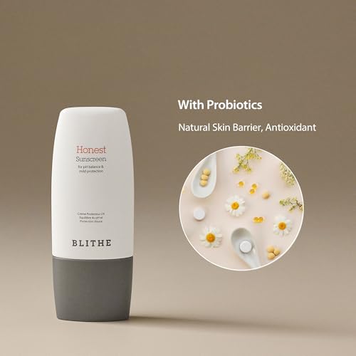 BLITHE Honest Sunscreen Gentle and Powerful UV Protection -Lightweight Korean sunscreen, pH 5.5 Balance and EWG Green-rated, with Probiotics, SPF 50+ PA++++ (1.69oz)