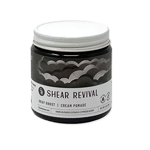 Shear Revival Gray Ghost | Matte Finish Molding Hair Wax Paste For Men Styling Cream with Strong Hold & Medium Shine with Sunflower Oil, Rice Bran Wax, Aloe Leaf Juice Notes of Citrus & Cypress 3.4oz