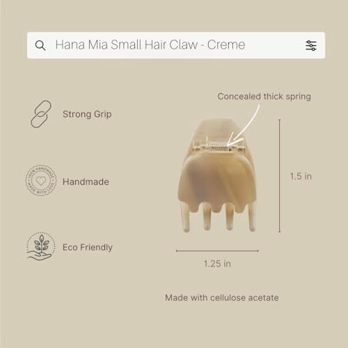 Mini 1-Inch Creme Claw Clip for Women - Secure Hold & Chic Finish