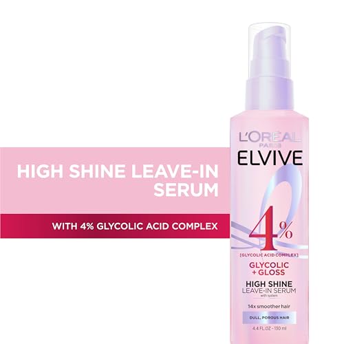L'Oreal Paris Elvive Glycolic + Gloss Leave-In Hair Serum, 4.4 Fl Oz