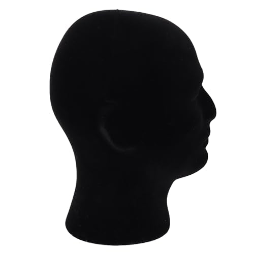 Black Velvet Foam Mannequin Head for Wig Display & Styling