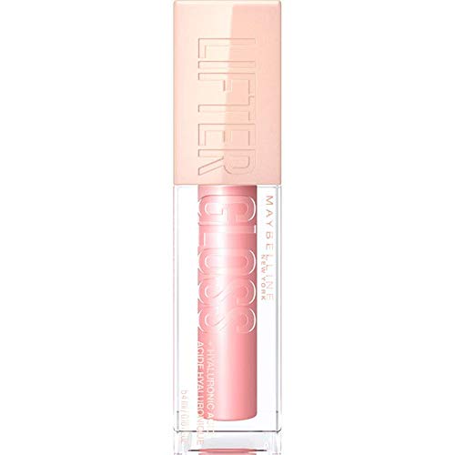 Maybelline Lifter Gloss, Hydrating Lip Gloss with Hyaluronic Acid, High Shine for Plumper Looking Lips, Reef, Peachy Neutral, 0.18 Ounce