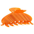 MAORULU 4-Inch Acetate Hair Claw Clip - Durable No-Slip Grip (Amber Orange)