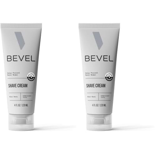 Bevel Shaving Cream for Men,Moisturizing Shave Cream with Aloe Vera and Vitamin E to Soothe Skin and Prevent Razor Bumps,4 Fl Oz (Packaging May Vary),(Pack of 2)