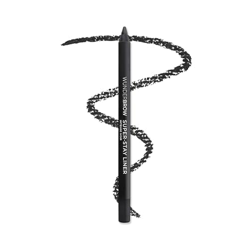 WUNDERBROW Waterproof Eyeliner Pencil - Smudge-Proof, Intense Noir, 24H Long-Wear