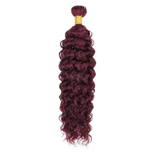 #99J Burgundy Water Wave Bundle 28" Human Hair Extensions