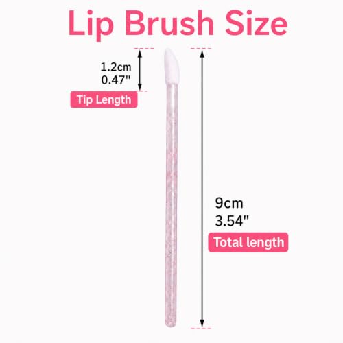 Crystal Pink Disposable Lip Gloss Applicators Set - 100 Pieces, Lipstick Brushes & Wands