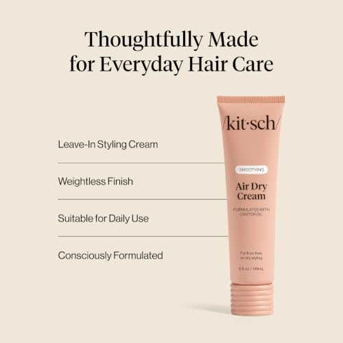 Kitsch Smoothing Air Dry Hair Cream - Frizz Control Styling Cream, 5 oz