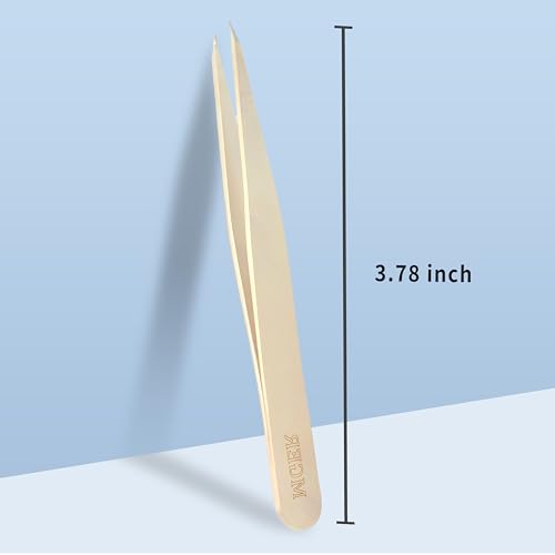 MGER Pointed Tweezers for Facial Hair - Precision Stainless Steel Eyebrow Plucker