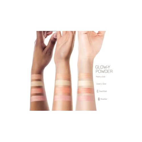 Pixi Glow-y Powder | Radiant Blush & Highlighter Duo | Silky, Light-Reflecting Radiance Powder | Adds Sheer Color & Glow | Peach-y Glow | 0.36 oz/10.21 g