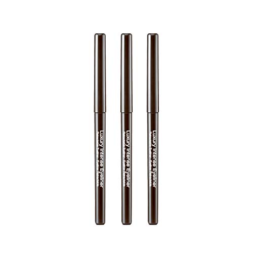 KISS Luxury Intense Retractable Eyeliner, Dark Brown 3-Pack