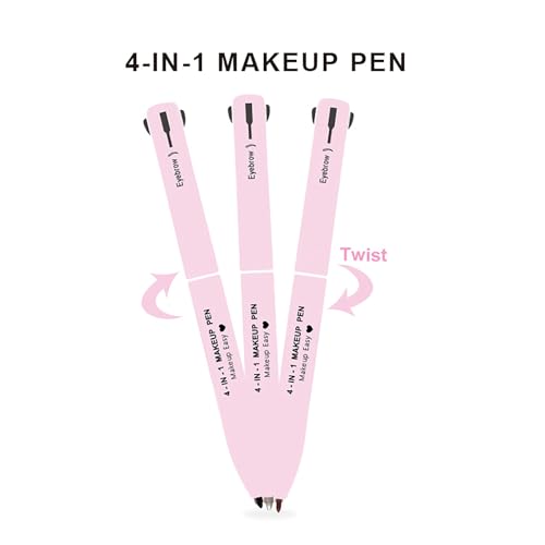 MKNZOME 4 in 1 Makeup Pen, 8 Colors Eyebrow Contour Eyebrow Pencil Eyebrow Pen Makeup Pencil 4 in 1(Eye Liner, Brow Liner, Lip Liner, Highlighter) Travel Beauty Makeup Pen, 2 Count