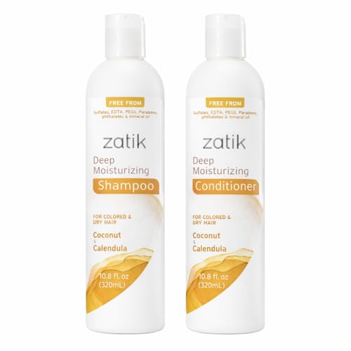 Zatik Naturals Coconut & Calendula Shampoo Conditioner Set