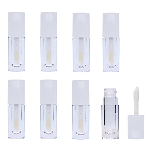 8 Pieces Lip Gloss Tubes with Wand Empty, 6.5ml Refillable Lip Gloss Bottles Mini Lip Balm Bottles Transparent Lip Gloss Containers with Rubber Stoppers for DIY Lipgloss