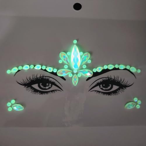 Glow in the Dark Face Jewels Rhinestone Stickers
