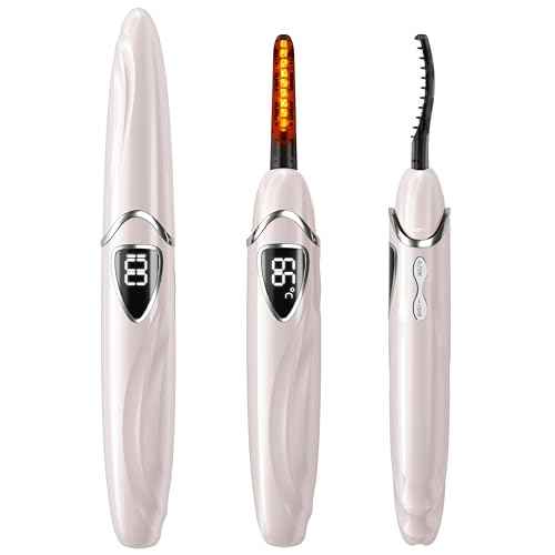 Heated Eyelash Curler, S600 Heated Lash Curler, Accurate Temperature Control Electric Eyelash Curler Heated - Intelligent Power Off, Natural Long Lasting Makeup - Primrose Pink/Silver