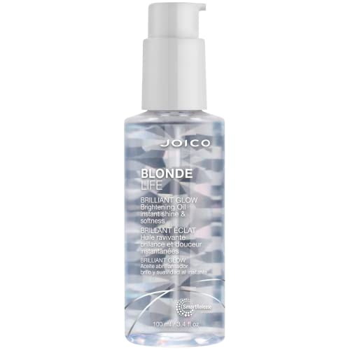 Joico Blonde Life Brilliant Glow Brightening Oil | For Blonde Hair | Tame Frizz | Boost Shine & Brilliance | Add Softness & Smoothness | With Monoi & Tamanu Oil