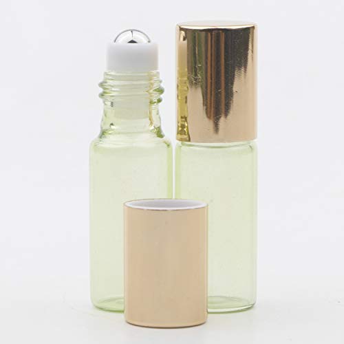 Kesell 5ml Glass Roller Bottles for Essential Oils 15 Pack Light Green Roll On Bottles with Stainless Steel Roller Balls Refillable Travel Containers for Perfume, Aromatherapy