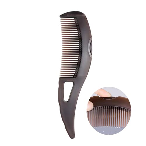 Dandruff Comb Set - Stainless Steel & Plastic with Self-Cleaning Hollow Teeth