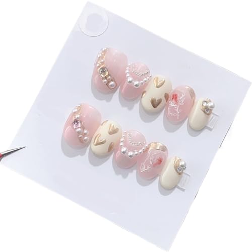 ZIIVIEVS Handmade Press-On Fake Nails - Durable Long & Short Nail Art