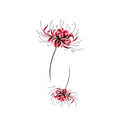 Red Spider Lily Temporary Tattoo - Waterproof Floral Design