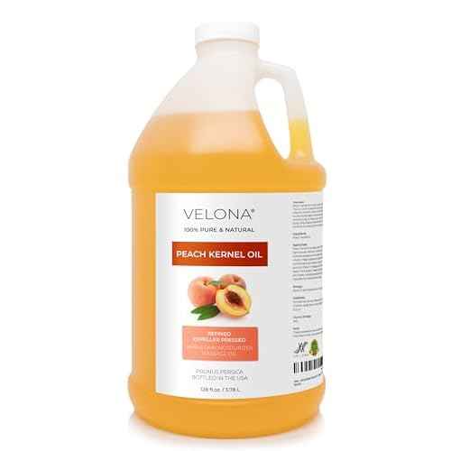 velona Peach Kernel Oil 1 Gallon / 128 Fl Oz | 100% Pure and Natural Carrier Oil | Refined | Cooking, Skin, Hair, Body & Face Moisturizing | Use Today - Enjoy Results