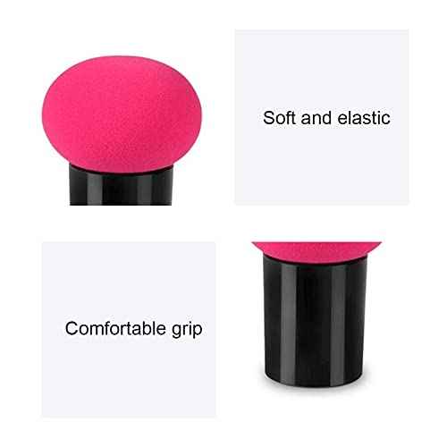 2 Pcs Makeup Sponges Makeup Sponges with Handles Cases Makeup Puffs for Foundation Creams and Powders (Mushroom A)