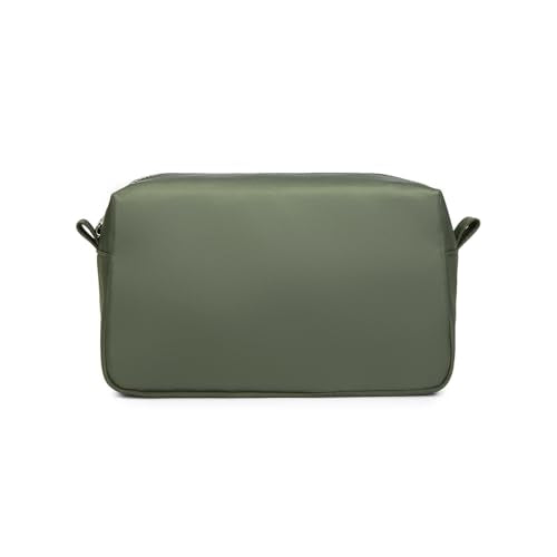 YONBEN Army Green Travel Makeup Bag with Ring Clasp Wristlet - Nylon Compact Organizer