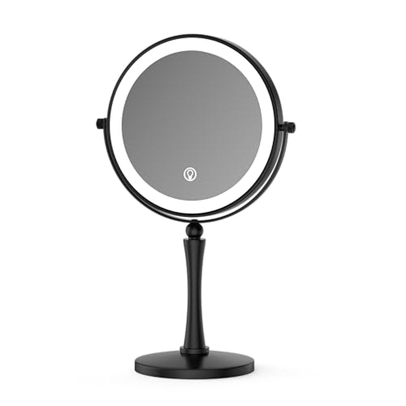 GURUN 8-inch Makeup Mirror with Lights, 1X/20X Magnification Mirror, 3 Color LED Lighting Dual-Sided Vanity Mirror, Touch Control, Ideal Gift for Women M2310D(8in,20X)