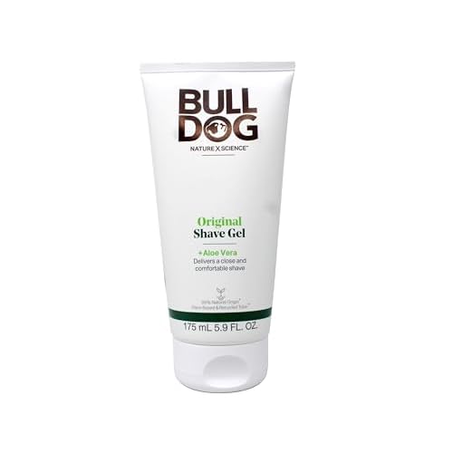 Bulldog Original Shave Gel for Men, Aloe Vera Enriched, Delivers a Close & Comfortable Shave, 95% Natural Origin, 5.9 fl oz