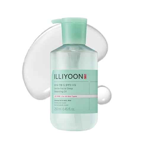 Illiyoon Gentle Deep Cleansing Oil | Lightweight Facial Cleanser with Coconut Oil & AHA/BHA for Makeup, Fragrance-Free, Sebum & Blackhead Removal, Korean Skin Care, 8.45 fl.oz.
