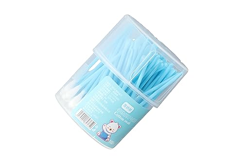 Double-Ended Cotton Swabs for Makeup Remover & Ear Cleaning - 100 Pack