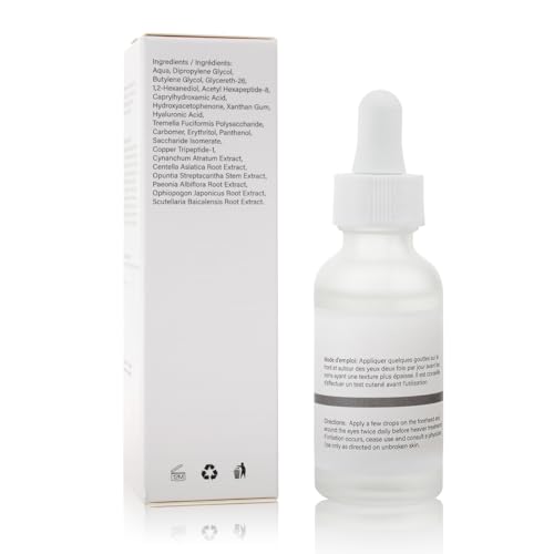 Argireline Serum With Hyaluronic Acid For Fine Lines, Anti Aging Argireline Solution 10 Percent For Dark Spot, 30 ML Anti Wrinkles Multi Peptide Serum For Face, Eye, Neck.