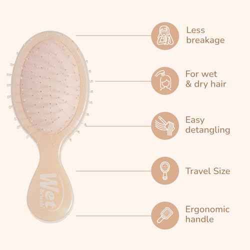 Wet Brush Original Detangler & Mini Hair Brush Gift Pack, Cream (Iridescence Icon) - IntelliFlex Bristles - Detangling Brush Glides Through Tangles For All Hair Types (Wet & Dry), Limited Edition