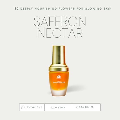 Shankara Kumkumadi Oil for Face - Pure Saffron with 32 Ayurvedic Flowers ? Gua Sha Facial Oil for Glowing Skin ? (18ml) Timeless Kumkumadi Tailam Original Scent ? Moisturizing and Hydrating