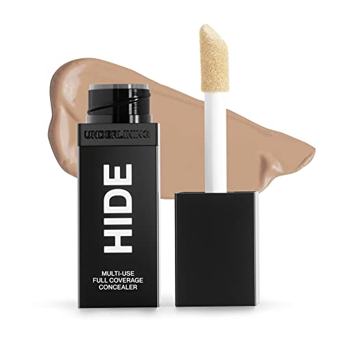 HIDE Liquid Concealer, Medium to Full Coverage Concealer for Blemishes, Under Eye Dark Circles & Scars, Oil Free Concealer, Natural Beige (See Shade Finder), 0.5 fl oz