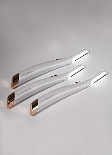 Flawless Dermaplane Glo Lighted Facial Exfoliator with 6 Heads