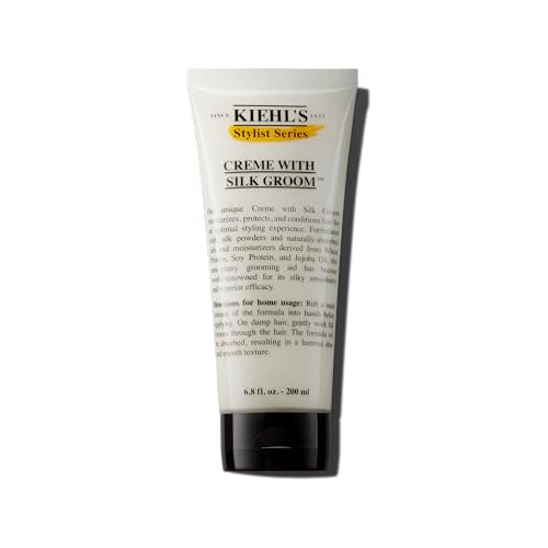 Kiehl's Cr?me with Silk Groom, Non-greasy Hair Styling Cream, Helps Moisturize & Smooth Hair, Adds Lustrous Shine, with Jojoba Oil, for All Hair Types - 6.8 fl oz