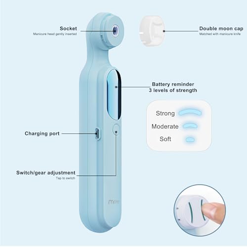 Electric Nail Trimmer, 6 in 1 Baby Nail Clippers, Safe & Easy Electric Portable Manicure Pedicure Tool for Baby Care Newborn Toddler Toes & Fingernails Nail Kit