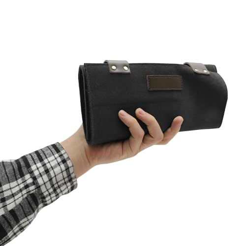 VOCOSTE Barber Scissors Bag Roll-Up, 12-Pocket Salon Tool Pouch