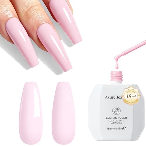 AZUREBEAUTY Baby Pink Gel Nail Polish 18ml UV/LED Soak Off