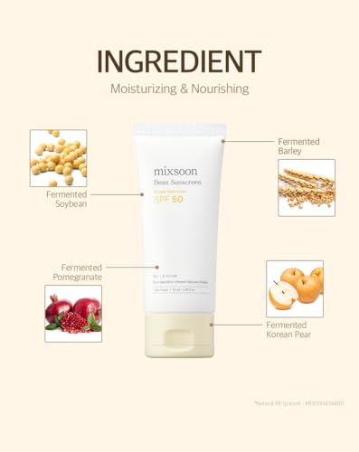 Mixsoon Bean Sunscreen SPF 50 - Lightweight Hydrating Korean Face Sunscreen, 1.69 fl.oz