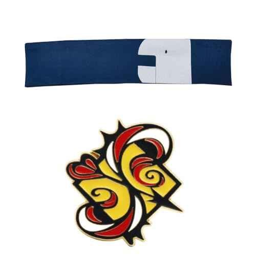 SK8 the Infinity Reki Headband + Pin, 1 Set, 2 Pieces, Hair Accessory for Cosplay Enthusiasts