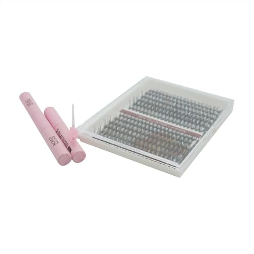 DIY Eyelash Extensions Kit - 10 Rows with Tweezers & Pink Case