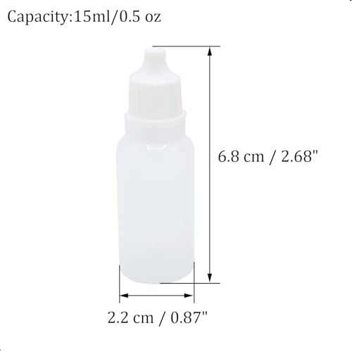 2Pcs 15ml Plastic Dropper Bottles, Empty Refillable Travel