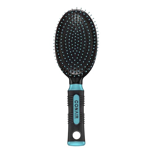 Detangling Hair Brush with Metal Bristles - Cushion Base, Teal, Pack of 1
