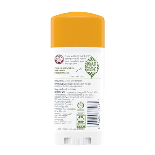 Arm & Hammer Essentials Natural Deodorant Fresh Rosemary Lavender 2.5 Oz Pack of 6