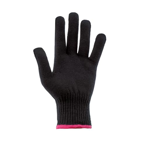 Heat Resistant Hair Styling Glove for Curling Iron, Pink Edge